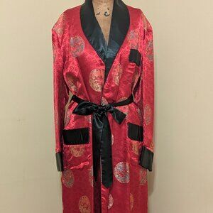 Vintage Long Chinese Silk Kimono Heavyweight Robe 46